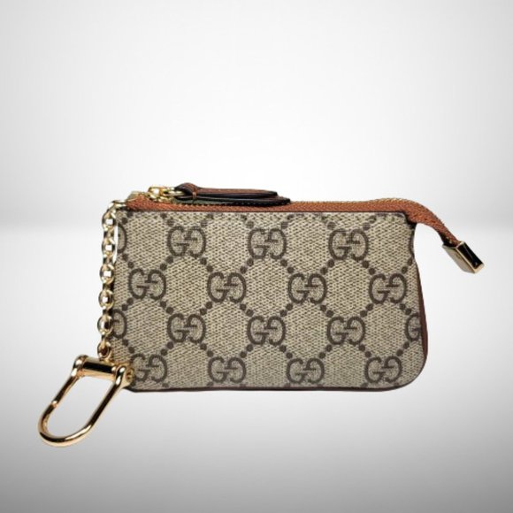 Gucci Handbags - Gucci Beige/Ebony GG Coated Canvas Poshette Cles Key Holder, Wallet, Card Holder